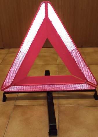 Triangolo rosso catarifrangente per auto completo di custodia valigetta rigida