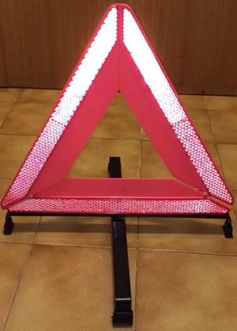 Triangolo rosso catarifrangente per auto completo di custodia valigetta rigida