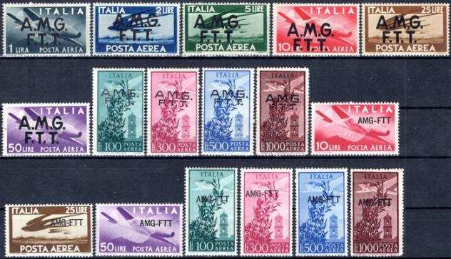Trieste - zona A 19471952 - Splendido lotto di francobolli di posta aerea, tutti nuovi con gomma integraoriginale - ottima - Sassone Ndeg 16131620
