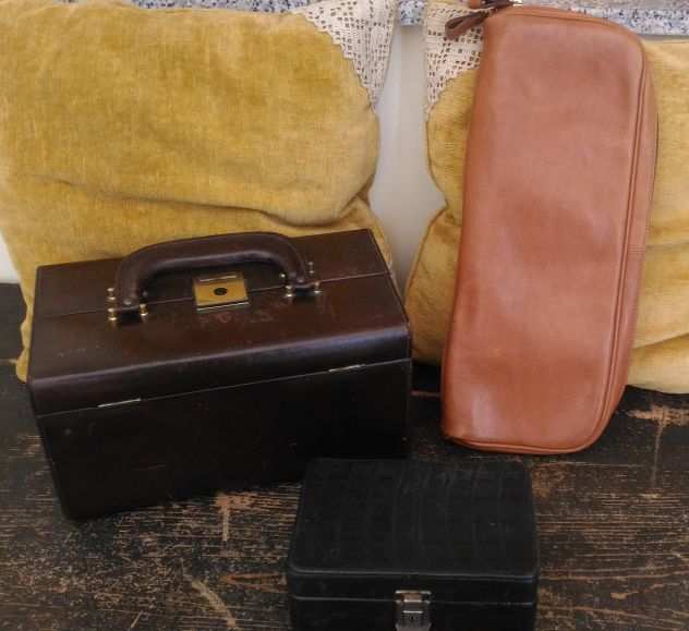 Trio beauty case, portagioie, porta cravatte vintage