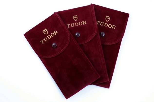 TUDOR 3 Pochette In Tessuto Floccato Bordeaux Promozione