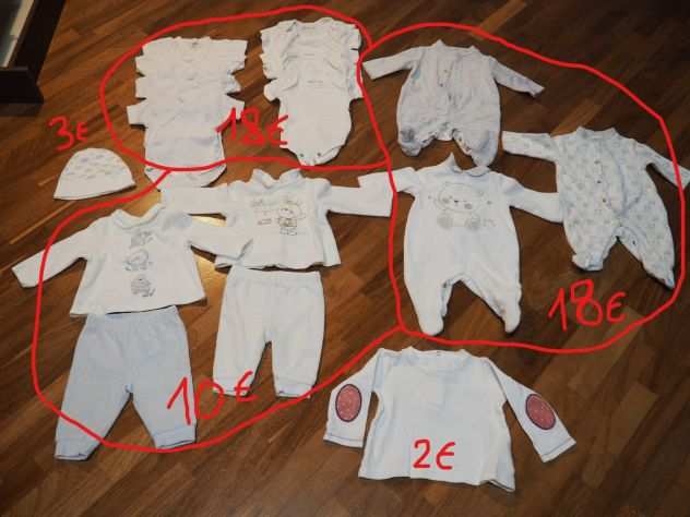 Tutine, completi, body, maglia e cuffietta neonato di marca