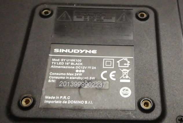 TV LCD 16quot Sinudyne SYU16K100 per ricambi