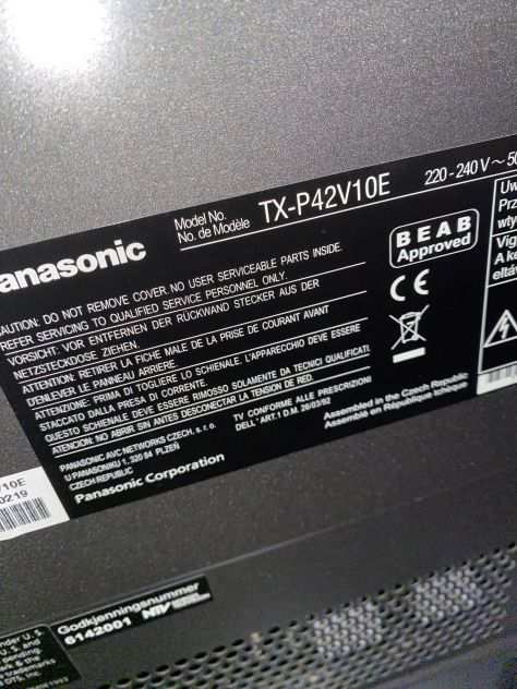 TV Panasonic al plasma Viera TX-P42V10E