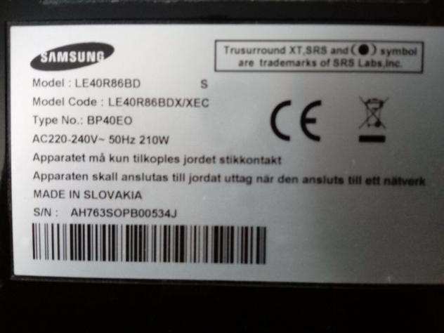 TV Samsung pezzi di ricambio LE40R86BDX  XEC