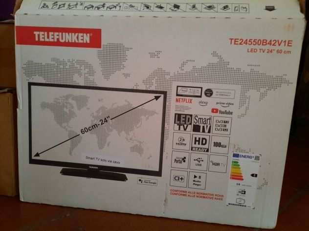 TV Telefunken 61 cm (24quot) HD Smart-USB-youtube nuovo