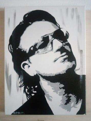 U2 - Bono Vox by Daniela Politi - Painting - Acrylic on Canvas - Opera drsquoarte  Dipinto - 20232023