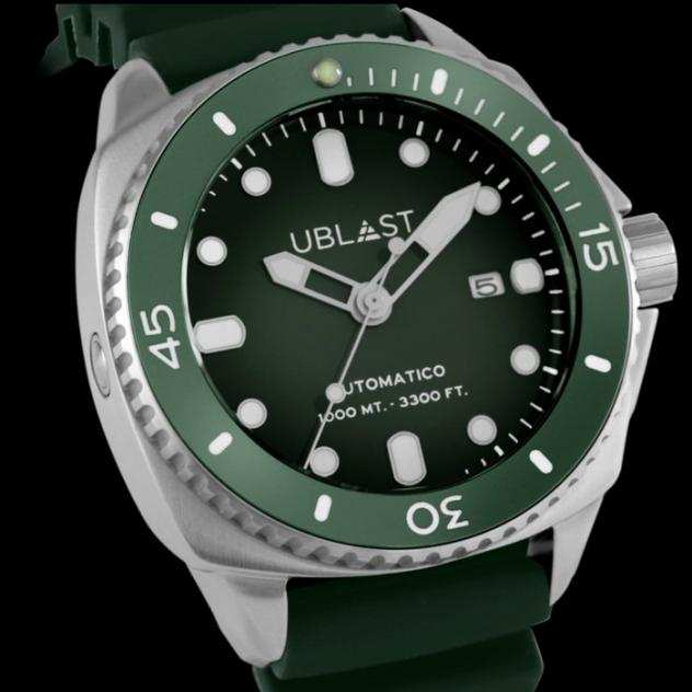 Ublast - SeaStrong Green Rubber Strap - UBSS46CGN - Sub 100 ATM - Uomo - New