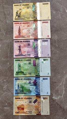 Uganda - serie completa 1000, 2000, 5000, 10000, 20000, 50000 Shilling 20152019 Pick 4954