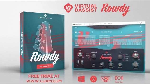 UJAM ROWDY 2 Virtual Bassist-Picked ELECTRIC BASS Plugin PCampMAC