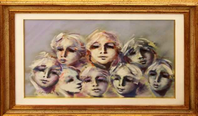 Umberto Bianchini pittore olio su tela volti femminili