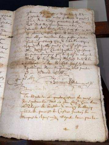 Unconnu - Document manuscript francois calligraphie ancient documents calligraphy - 1655