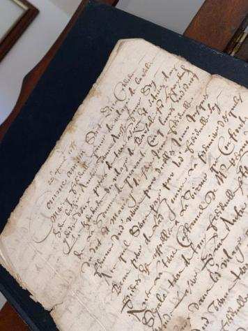 Unconnu - Document manuscript francois calligraphie ancient documents calligraphy - 1655