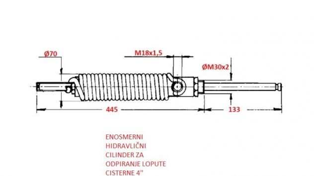 UNIDIREZIONALE CILINDRO IDRAULICO PER APRIRE IL PORTELLO DEL SERBATOIO 4