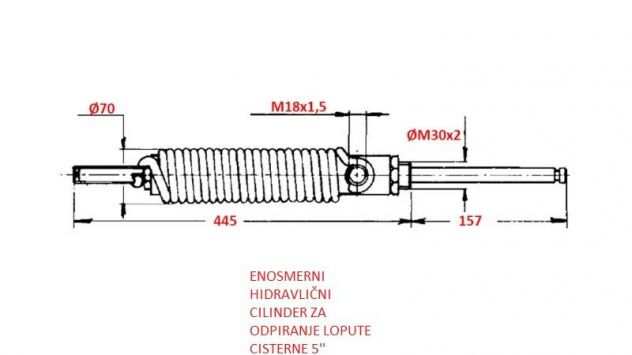 UNIDIREZIONALE CILINDRO IDRAULICO PER APRIRE IL PORTELLO DEL SERBATOIO 4