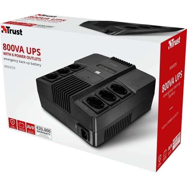 Ups Trust 800, con 6 prese filtrate e con batteria di backup ottimo per sbalzi