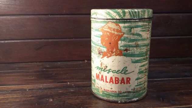 V395 scatola latta caffe Malabar