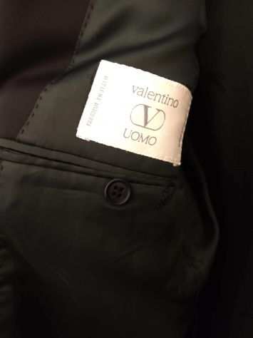 Valentino originale Smoking in lana leggera con revers in raso taglia 50