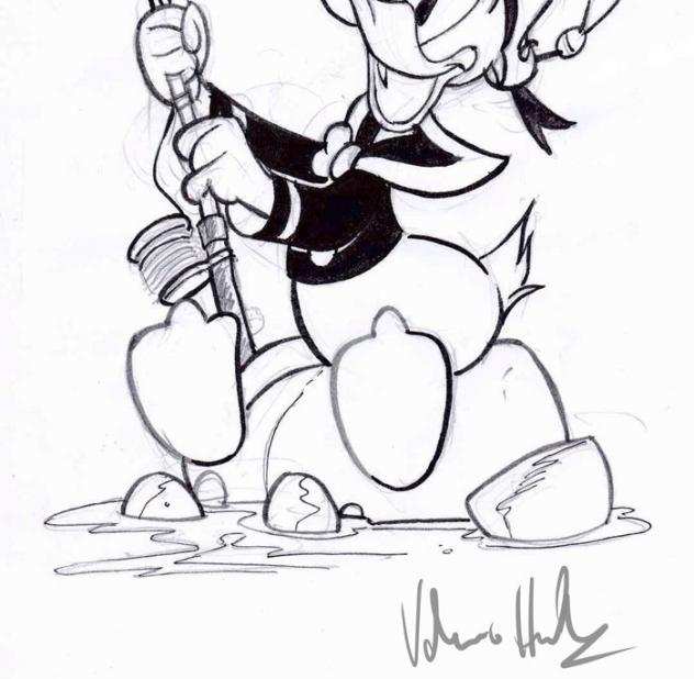 Valerio Held - 1 Original drawing - Topolino - quotPaperino pescatorequot