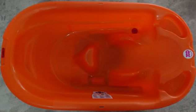 Vaschetta per bagnetto Okbaby Onda arancio con stand