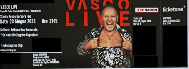 VASCO ROSSI biglietti concerto 23 giugno Stadio PALERMO