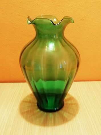 Vaso vintage in vetro verde