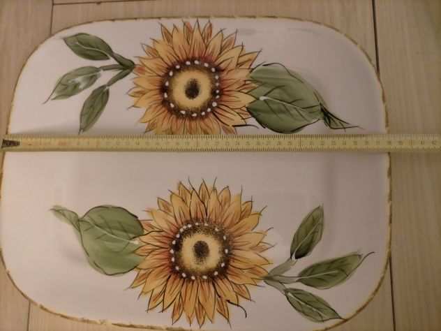 Vassoio con Girasoli largo 38x31 lunghezza ceramica