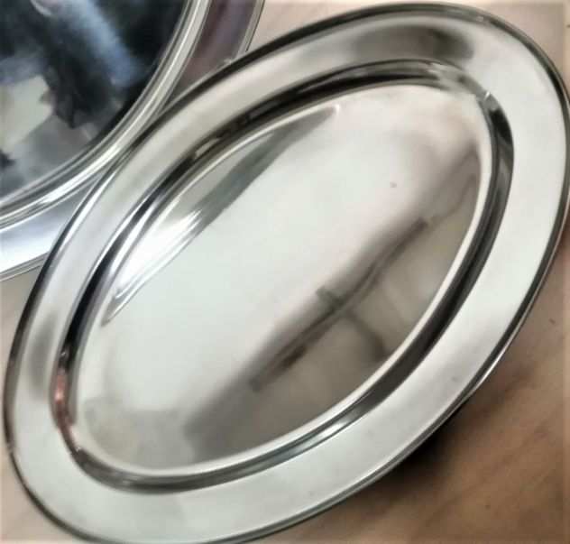Vassoio Ovale Piano in Acciaio Inox da 30cm - USATO per Alimenti Galileo Casa ar