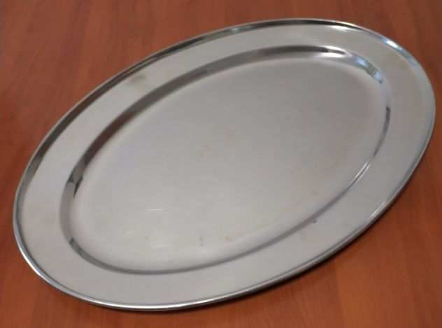 Vassoio Ovale Piano in Acciaio Inox da 45 cm - USATO per Alimenti 15111