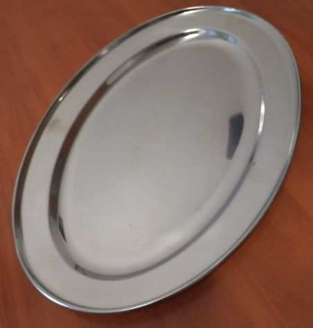 Vassoio Ovale Piano in Acciaio Inox da 45 cm - USATO per Alimenti