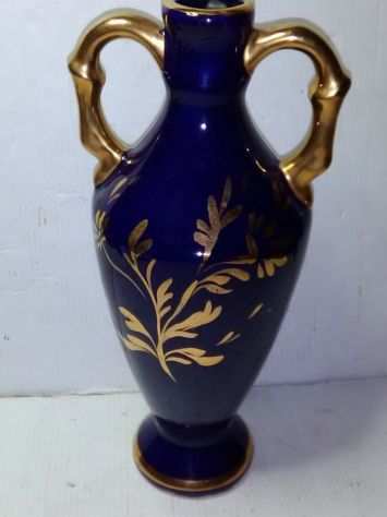 vecchia ceramica CAMERI di colore blu filettata in oro zecchino anni 5060
