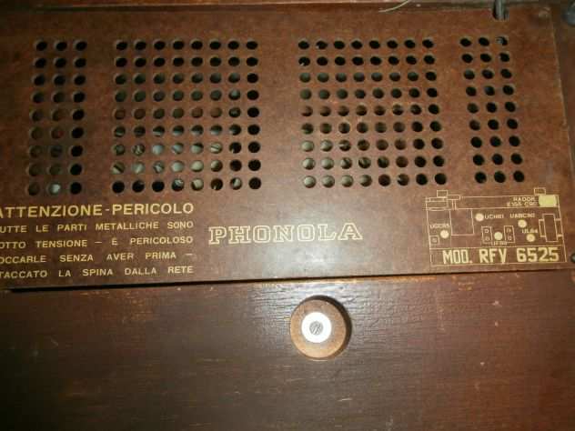 vecchia radio giradischi PHNOLA mod.RFY 6525