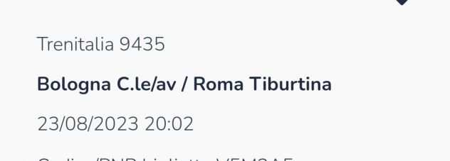 Vendo 2 biglietti Bologna - gt Roma tiburtina