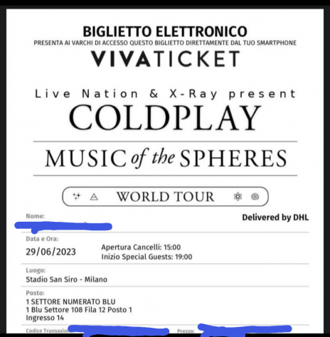Vendo 2 biglietti concerto Coldplay San siro