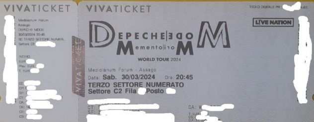 Vendo 2 biglietti concerto Depeche Mode Milano