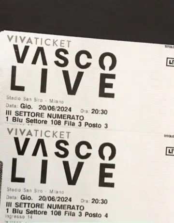 Vendo 2 biglietti concerto di Vasco Rossi a Milano