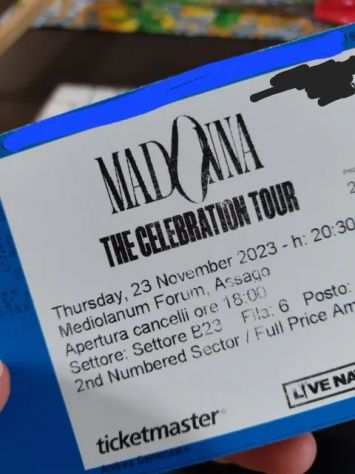 Vendo 2 biglietti concerto Madonna a milano
