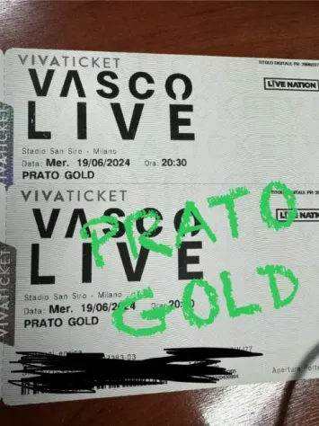 Vendo 2 biglietti Prato Gold Vasco Rossi a Milano