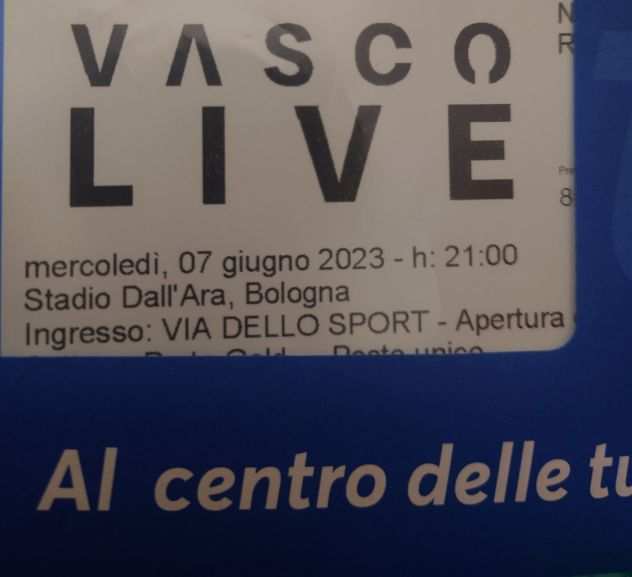 Vendo 2 biglietti Vasco Rossi 7 giugno Bologna prato gold