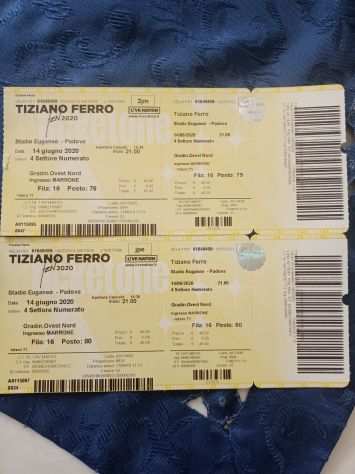 Vendo 2 ticket Tiziano Ferro 14 luglio Padova