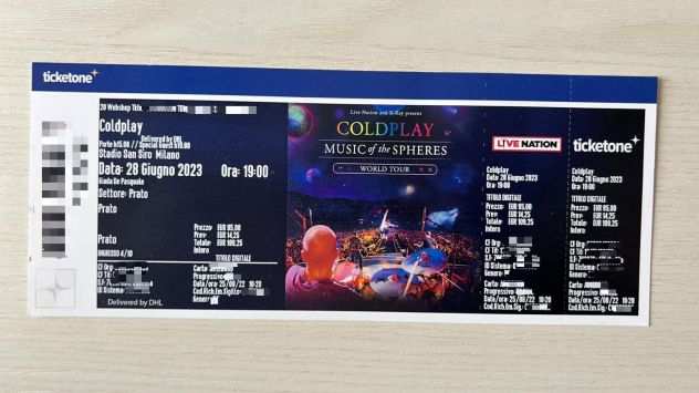 Vendo 3 biglietti Coldplay 28062023 Milano prato