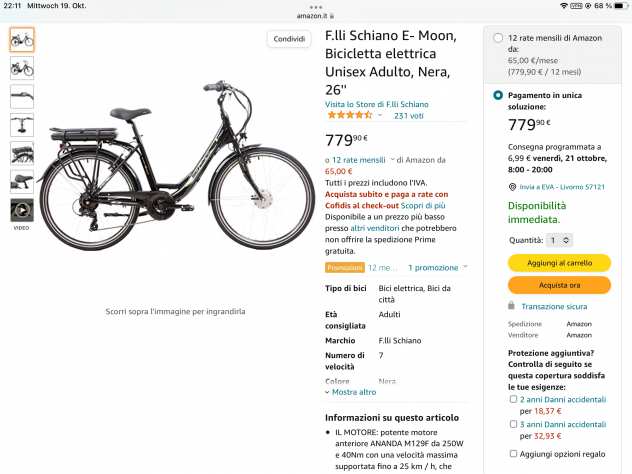 Vendo Bicicletta elettrica- semi nuova- sempre in garanzia