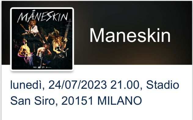 Vendo biglietti concerto Maneskin 240723 Milano