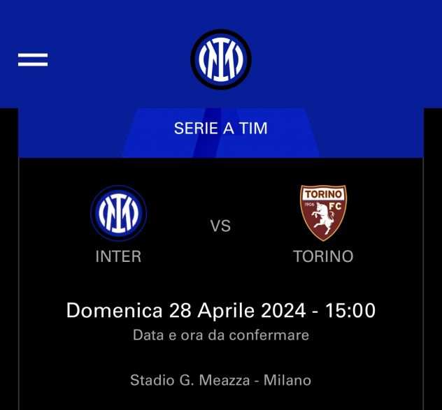 Vendo biglietti inter-torino senza tessera tifoso