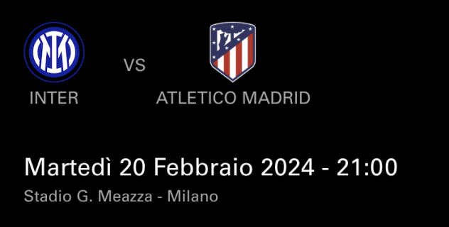 VENDO BIGLIETTI INTER VS ATLETICO MADRID 2002