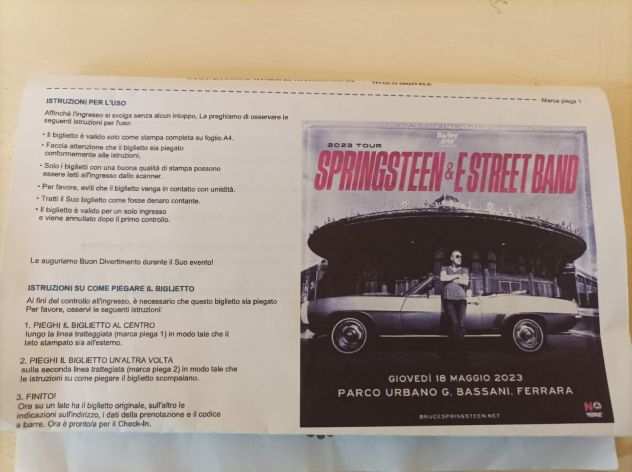 Vendo biglietto Concerto Springsteen Ferrara