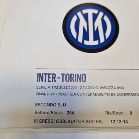 Vendo Biglietto Inter Torino campionato serie A 20232024