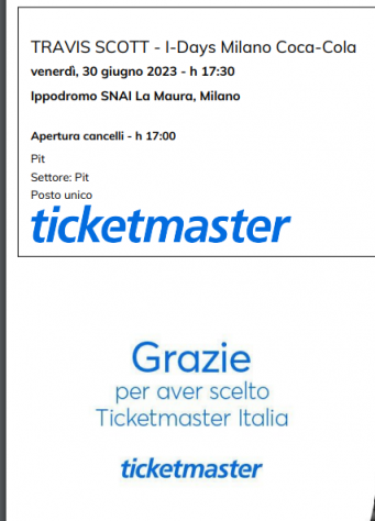 Vendo biglietto Travis Scott I-Days 30 Giugno - Ippodromo SNAI La Maura, Milano