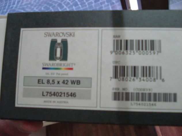 VENDO BINOCOLO SWAROVSKI EL 8,5 X 42 WB NUOVO RIMANENZA DI NEGOZIO.