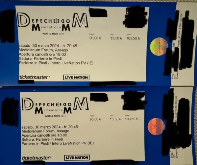Vendo due biglietti concerto Depeche Mode a Milano